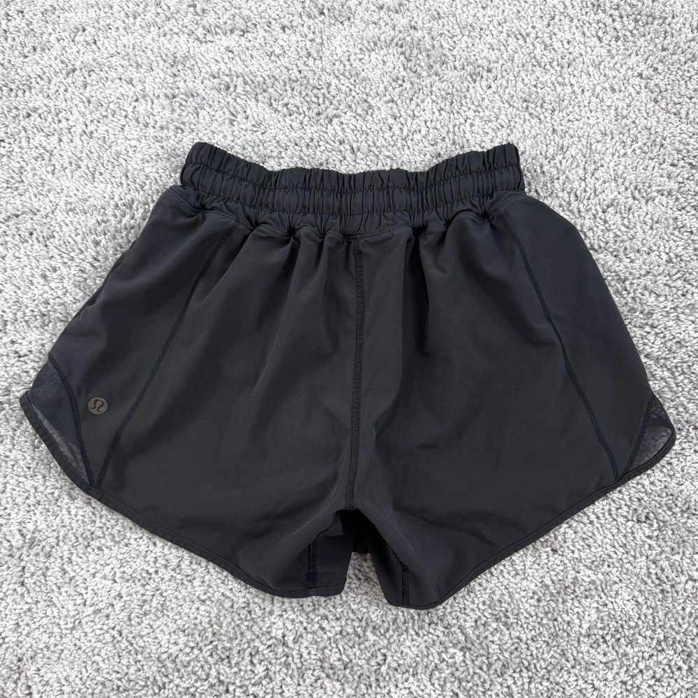 Lululemon Hotty Hot Shorts II Long 4" 2 Black Running Gym Workout Athleisure